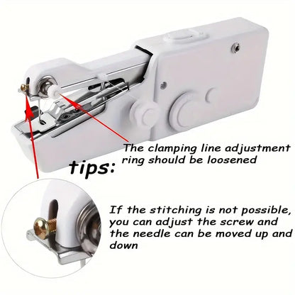 User-Friendly Portable Handheld Sewing Machine Kit: Mini Sewing Machine for Quick Repair of All Fabrics, Perfect for Home DIY and Travel Repair