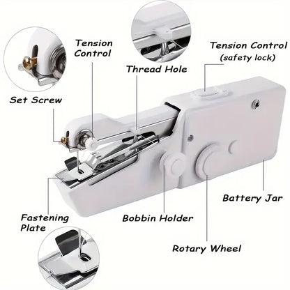 User-Friendly Portable Handheld Sewing Machine Kit: Mini Sewing Machine for Quick Repair of All Fabrics, Perfect for Home DIY and Travel Repair